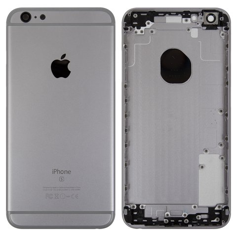 Корпус для Apple iPhone 6S Plus, чорний, з тримачем SIM карти, з боковими кнопками