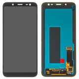 Дисплей для Samsung J600 Galaxy J6, чорний, без рамки, Оригінал (переклеєне скло)