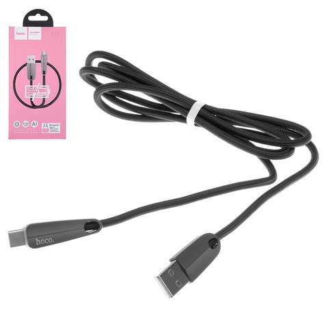 USB кабель Hoco U35, USB тип C, USB тип A, 120 см, 2,4 А, черный, в нейлоновой оплетке