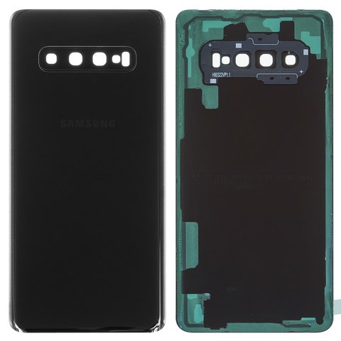 Задня панель корпуса для Samsung G975 Galaxy S10 Plus, чорна, із склом камери