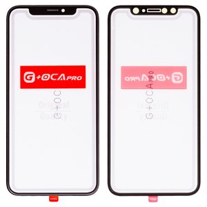 Стекло корпуса G+OCA PRO для iPhone X, с OCA пленкой, черное