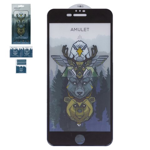 Защитное стекло iNobi Amulet для Apple iPhone 7 Plus, iPhone 8 Plus, Full Glue, Anti Static, черный, cлой клея нанесен по всей поверхности