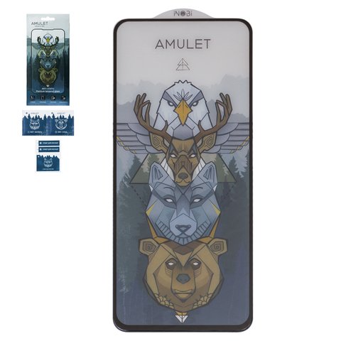 Защитное стекло iNobi Amulet для Samsung A736 Galaxy A73 5G, M526 Galaxy M52, M536 Galaxy M53, M546 Galaxy M54, совместимо с чехлом, Full Glue, Anti Static, черный, cлой клея нанесен по всей поверхности