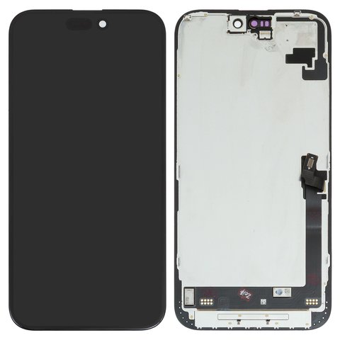 Дисплей для iPhone 16 Plus, черный, с рамкой, Оригинал переклеено стекло 