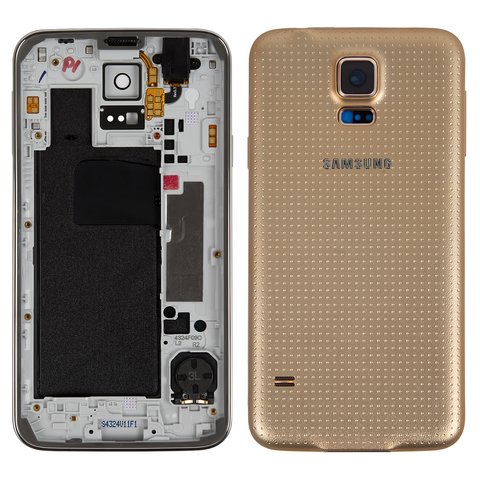 Housing compatible with Samsung G900H Galaxy S5, golden 