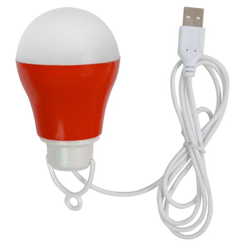USB LED светильник 5 Вт холодный белый, корпус красный, 5 В, 450 лм 