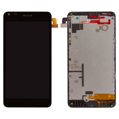 LCD compatible with Microsoft Nokia  640 Lumia, black, with frame 