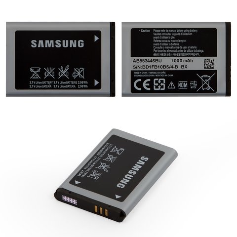 Batería AB553446BU puede usarse con Samsung C5212, Li ion, 3.7 V, 1000 mAh, Original PRC 