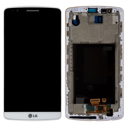 Pantalla LCD puede usarse con LG G3 D855, blanco, Original PRC 