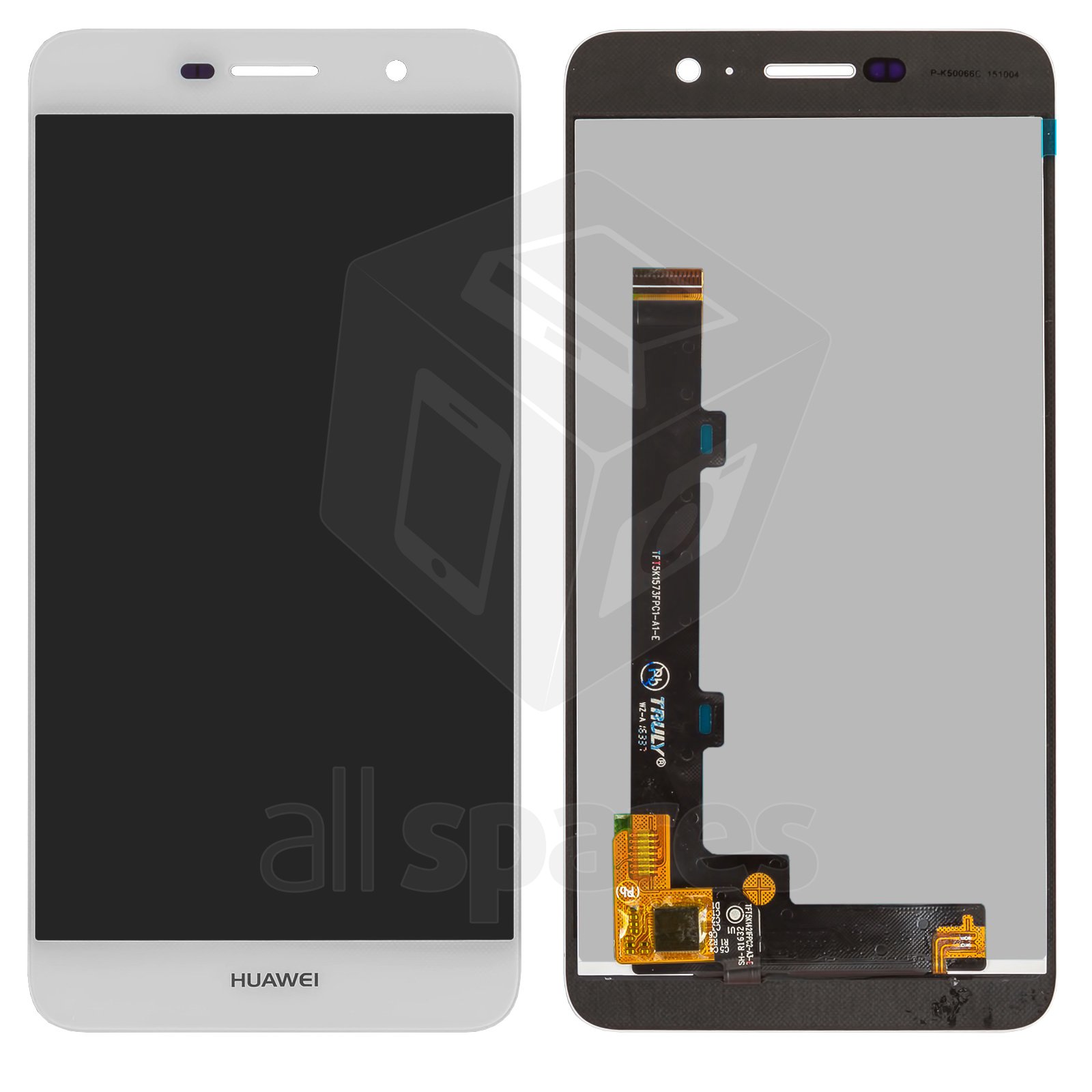 LCD compatible with Huawei Y6 Pro, (white, with touchscreen, Logo