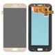 LCD compatible with Samsung A720 Galaxy A7 (2017), (golden, without frame, Original (PRC), original glass)
