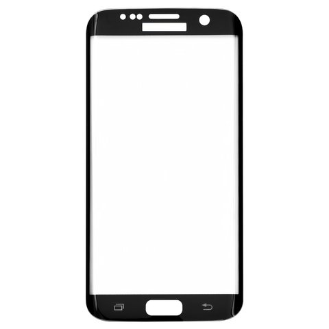 Tempered Glass Screen Protector All Spares compatible with Samsung G935F Galaxy S7 EDGE, G935FD Galaxy S7 EDGE Duos, 0,26 mm 9H, Full Screen, black, This glass covers the screen completely. 