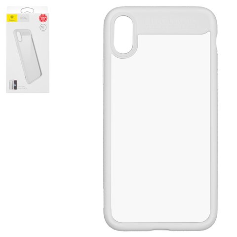 Case Baseus compatible with iPhone X, white, transparent, silicone, glass  #ARAPIPHX SB02