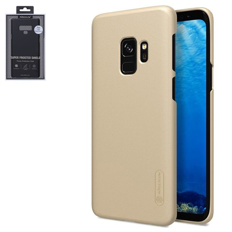 Case Nillkin Super Frosted Shield compatible with Samsung G960 Galaxy S9, golden, with support, matt, plastic  #6902048153738