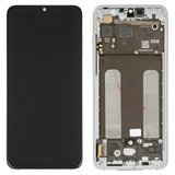 Дисплей для Xiaomi Mi 9 Lite, Mi CC9, серебристый, с рамкой, Оригинал (переклеено стекло), M1904F3BG