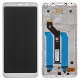 Pantalla LCD puede usarse con Xiaomi Redmi 5 Plus, blanco, con marco, Copy, In-Cell