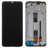 LCD compatible with Xiaomi Redmi 9A, Redmi 9AT, Redmi 9C, (black, with frame, Original (PRC), M2006C3LG, M2006C3LI, M2006C3LC, M2006C3MG, M2006C3MT)