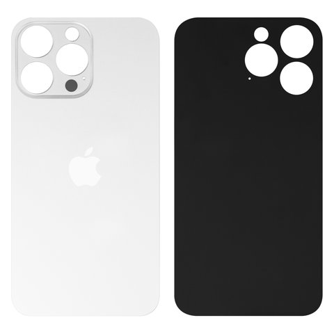 Housing Back Cover compatible with iPhone 14 Pro, white, need to remove the camera glass, small hole 