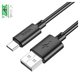USB Cable Hoco X88, (USB type-A, USB type C, 100 cm, 3 A, black) #6931474783349