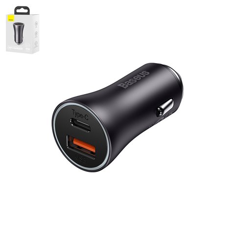 Car Charger Baseus Golden Contactor Max, gray, Quick Charge, 60 W, 8 A, 2 outputs, 12 24 V  #CGJM000113