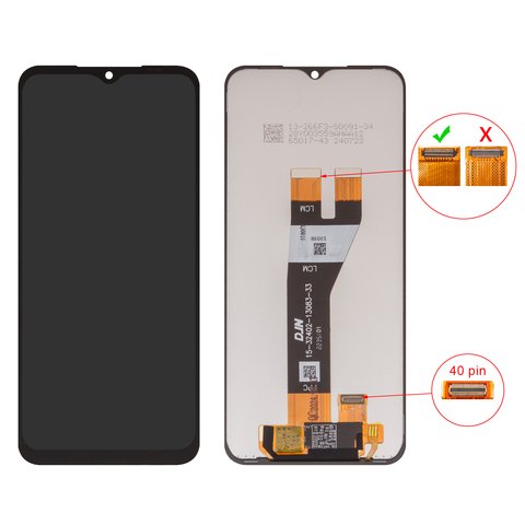 LCD compatible with Samsung A146P Galaxy A14 5G, A146U Galaxy A14 5G, black, without frame, High Copy, 40 pin 