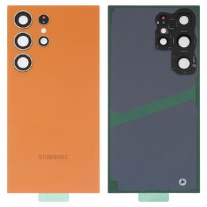 Housing Back Cover compatible with Samsung S928 Galaxy S24 Ultra, orange, with camera lens, titanium orange 
