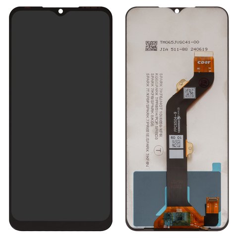 LCD compatible with Tecno Spark 7 KF6n , Spark 7 Go KF6m ; Infinix Hot 10i, black, without frame, Copy, FPC6504 TXDI650CBAPU 5V3H 