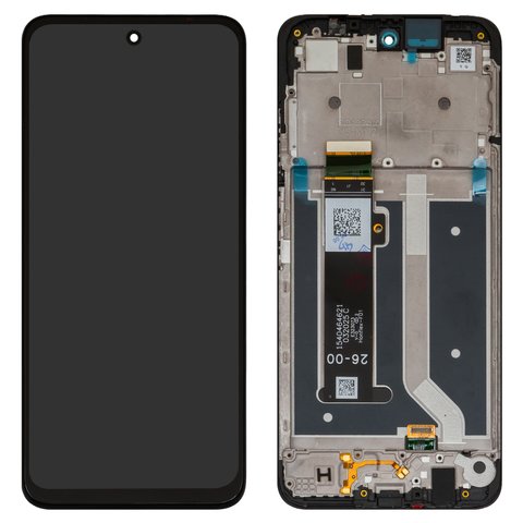 Дисплей для Motorola Moto G34, Moto G45, черный, с рамкой, Сopy, 1540464621