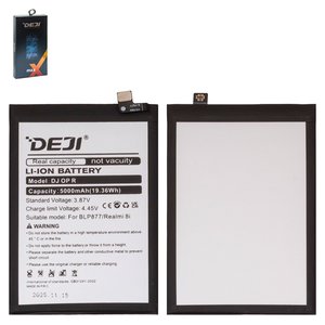 Battery Deji BLP877 compatible with Realme 8, 8i, C35, Narzo 50i Prime, Note 50, Li ion, 3.87 V, 5000 mAh 