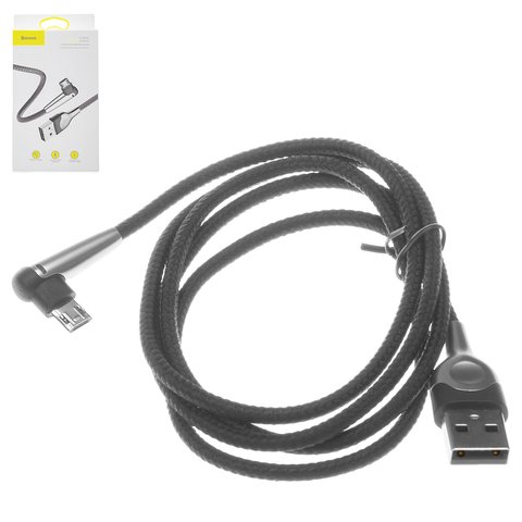 Charging Cable Baseus MVP Elbow, USB type A, micro USB type B, 100 cm, 2.4 A, black  #CAMMVP E01