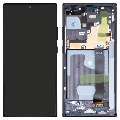 LCD compatible with Samsung N985F Galaxy Note 20 Ultra, N986B Galaxy Note 20 Ultra 5G, black, with frame, Original, service pack  #GH82 23511A GH82 23622A