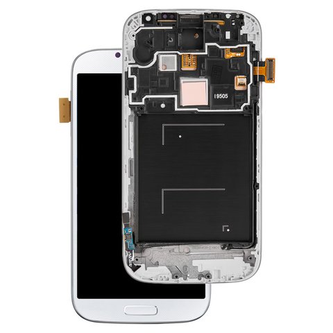 Pantalla LCD puede usarse con Samsung I9505 Galaxy S4, blanco, con marco, original vidrio reemplazado 