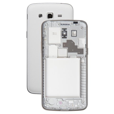 Carcasa puede usarse con Samsung G7102 Galaxy Grand 2 Duos, blanco
