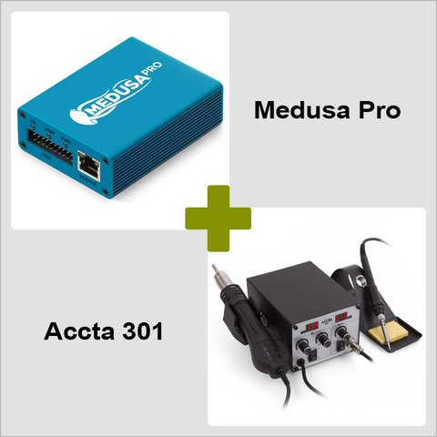 Medusa Pro Box + Estación de soldadura de aire caliente Accta 301 220V  Combo