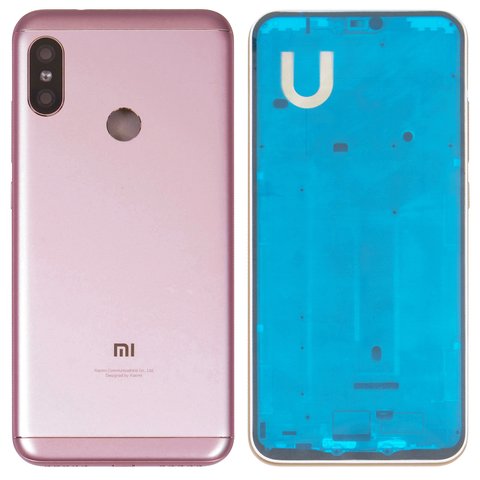 Carcasa puede usarse con Xiaomi Mi A2 Lite, Redmi 6 Pro, Original PRC , rosado, M1805D1SG