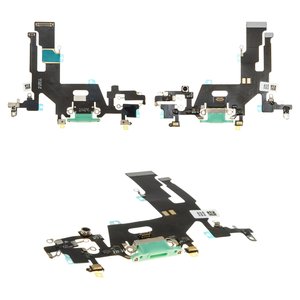 Cable flex puede usarse con iPhone 11, del conector de carga, del conector de auriculares, verde, con micrófono, HC