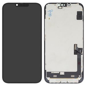 Pantalla LCD puede usarse con iPhone 14 Plus, negro, con marco, Original PRC , NEW