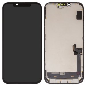 Pantalla LCD puede usarse con iPhone 14 Plus, negro, con marco, AAA, TFT 