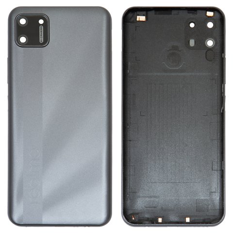 Panel trasero de carcasa puede usarse con Realme C11, gris, con vidrio de cámara
