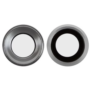 Скло камери для iPhone 6, iPhone 6S, сріблясте, з рамкою