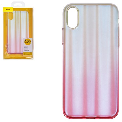 Чохол Baseus для iPhone XS, рожевий, матовий, з переливом, пластик, #WIAPIPH58 JG04