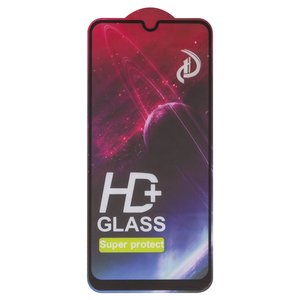 Защитное стекло All Spares для Huawei Honor 9A, Y6p, совместимо с чехлом, Full Glue, черный, cлой клея нанесен по всей поверхности