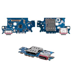 Шлейф для Samsung S916 Galaxy S23 Plus, мікрофона, конектора зарядки, Sim конектора, Original PRC , плата зарядки
