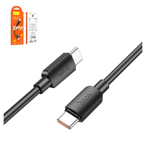 USB кабель Hoco X96, 2xUSB тип C, 100 см, 100 Вт, 5 А, чорний, #6931474799142