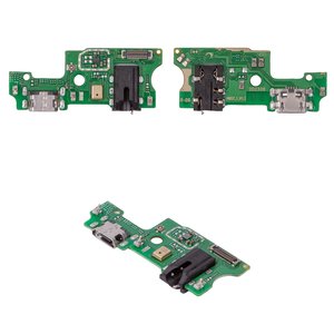 Шлейф для Infinix Hot 10 X682 , Note 8i X683 , конектора навушників, конектора зарядки, з мікрофоном, з компонентами, Сopy, плата зарядки