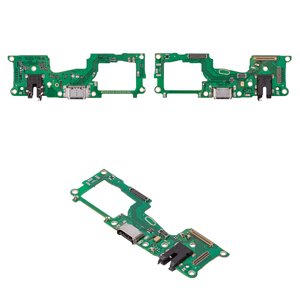 Шлейф для Oppo A74, коннектора наушников, коннектора зарядки, с микрофоном, Сopy, плата зарядки