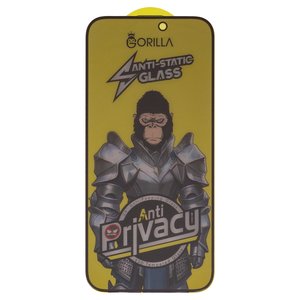 Защитное стекло для Apple iPhone 16 Pro Max, совместимо с чехлом, Full Glue, Anti Static, Anti Peeping, черный, gorilla