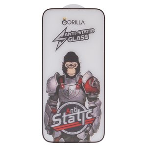 Защитное стекло для Apple iPhone 16 Pro Max, совместимо с чехлом, Full Glue, Anti Static, черный, gorilla