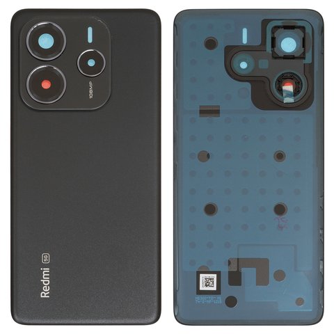 Задняя панель корпуса для Xiaomi Redmi Note 14 5G, черная, со стеклом камеры, midnight black
