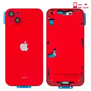 Корпус для iPhone 14 Plus, красный, с держателем SIM карты, с боковыми кнопками, Original PRC , EU Version, red